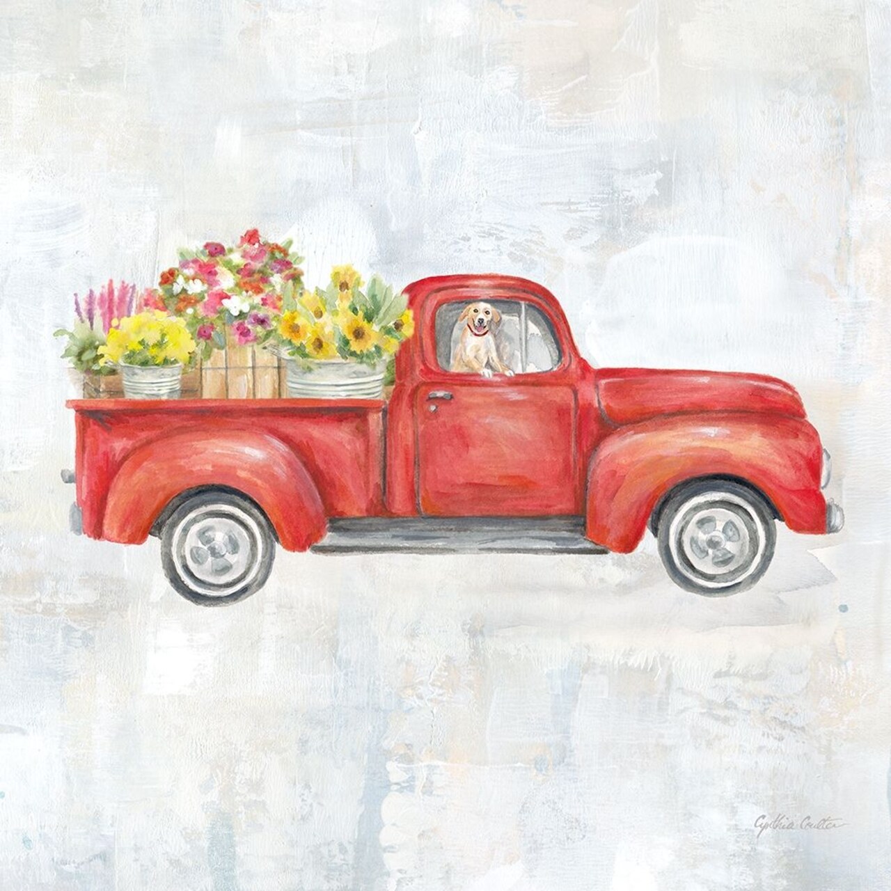 Vintage Red Truck Poster Print by Cynthia Coulter - Item # VARPDXRB12970CC